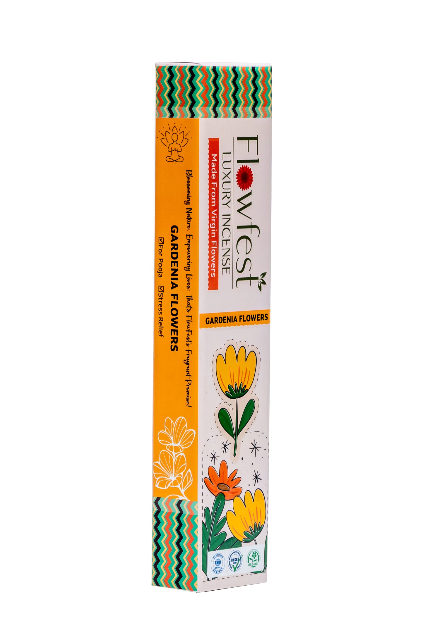 FlowFest Luxury Incense - Gardenia Flowers (Pack of 1, 50 Sticks)